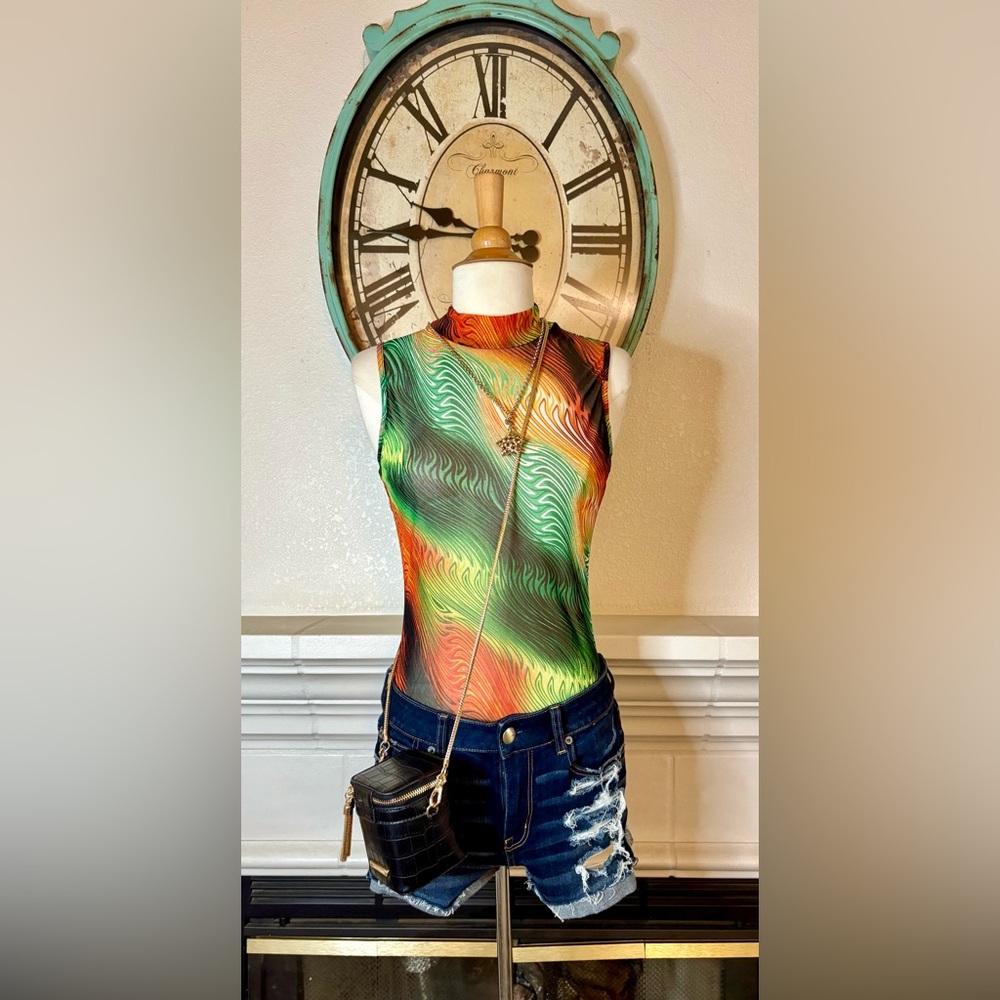 ITZY-Multicolor Swirl Bodysuit with It’s Skirt